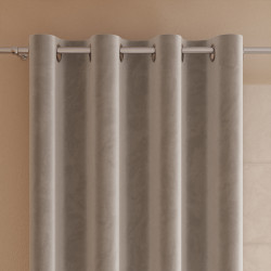 VELVI Zasłona gotowa na przelotkach, szerokość 140 x wysokość 240cm, kolor 017 szaro-beżowy VELVI0
