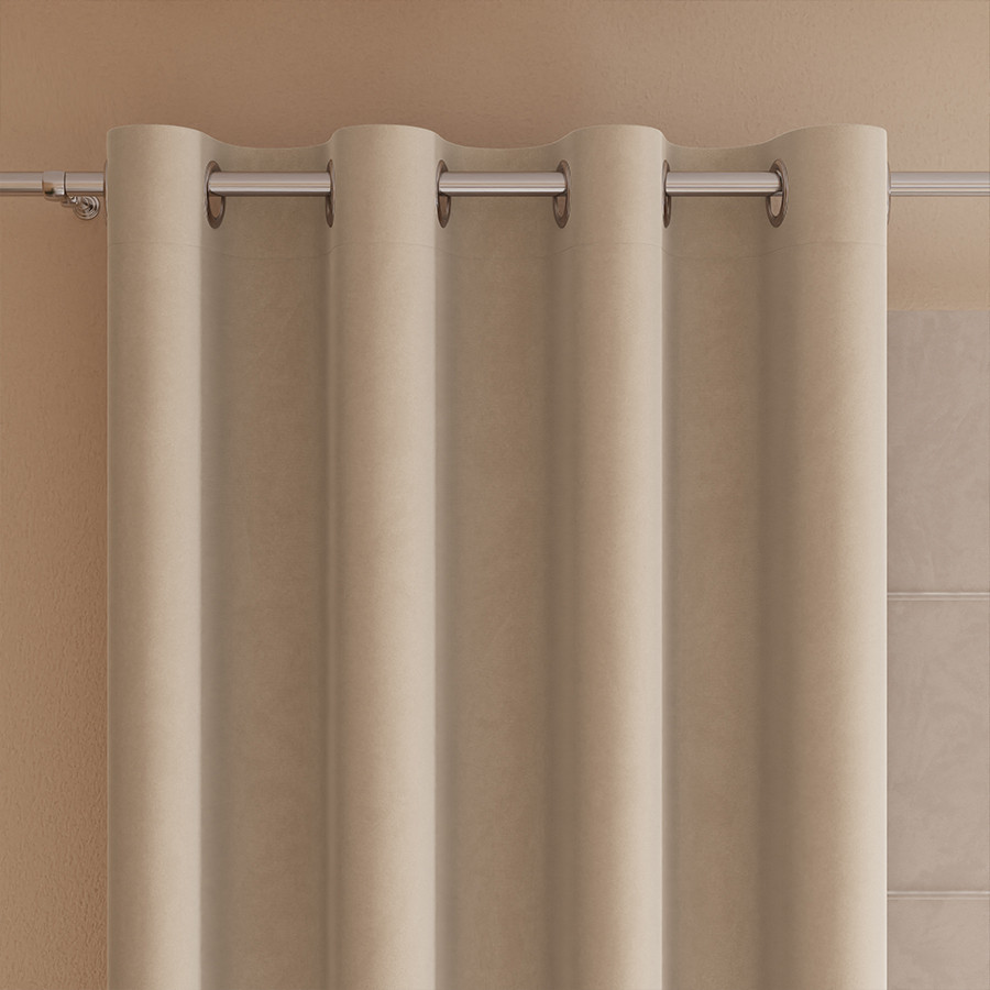 VELVI Zasłona gotowa na przelotkach, szerokość 140 x wysokość 160cm, kolor 003 jasny beżowy VELVI0