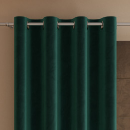 VELVI Zasłona gotowa na przelotkach, szerokość 140 x wysokość 230cm, kolor 012 szmaragdowy zielony VELVI0