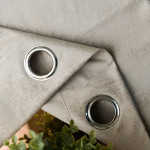 ELEONORA · Zasłona gotowa na przelotkach · 140x250 cm · kolor szarobeżowy ze złotym