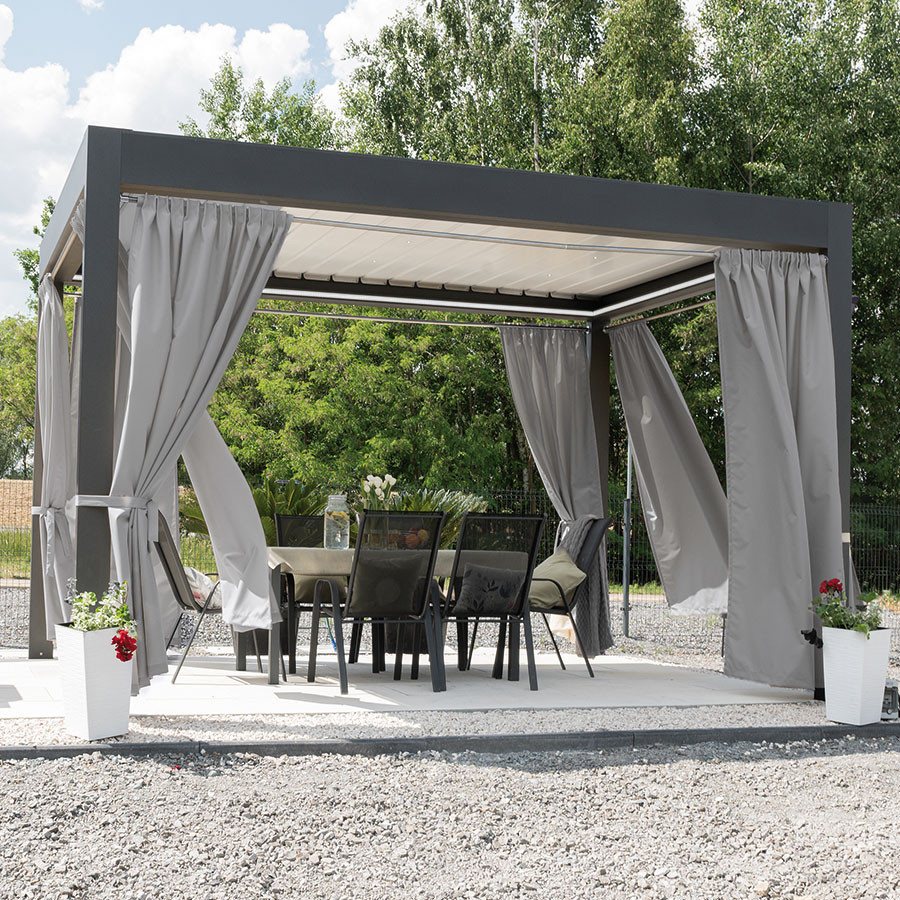 GARDENIA Zasłona gotowa na taśmie, szerokość 140cm x wysokość 250cm, kolor 794 beżowo szary TD0025