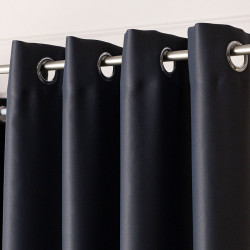 DONA Zasłona gotowa typu blackout na przelotkach, szerokość 140cm x wysokość 250cm, kolor 205 ciemny szary TD0015