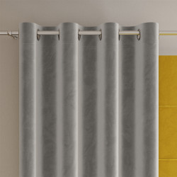 VELVI Zasłona gotowa na przelotkach, szerokość 140 x wysokość 230cm, kolor 020 szary VELVI0