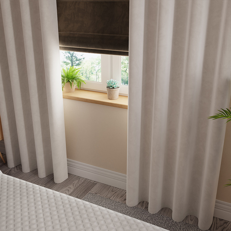 VELVI Zasłona gotowa na przelotkach, szerokość 140 x wysokość 250cm, kolor 018 ciepły jasny szary VELVI0