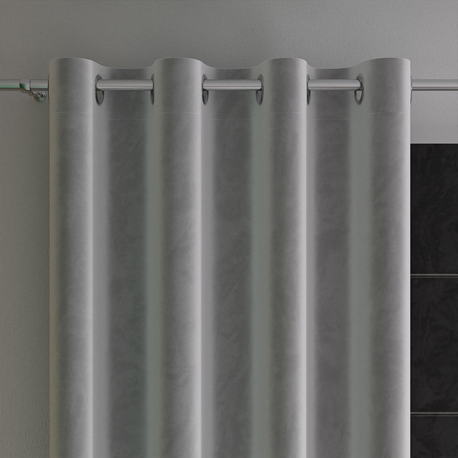 VELVI Zasłona gotowa na przelotkach, szerokość 140 x wysokość 240cm, kolor 005 jasny szary VELVI0