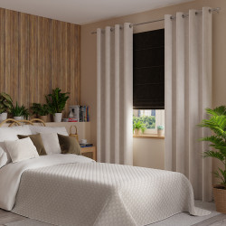 VELVI Zasłona gotowa na przelotkach, szerokość 140 x wysokość 240cm, kolor 018 ciepły jasny szary VELVI0