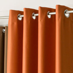 DONA Zasłona gotowa typu blackout na przelotkach, szerokość 140cm x wysokość 250cm, kolor 841 ciemny pomarańczowy TD0015