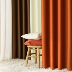 DONA Zasłona gotowa typu blackout na przelotkach, szerokość 140cm x wysokość 250cm, kolor 841 ciemny pomarańczowy TD0015