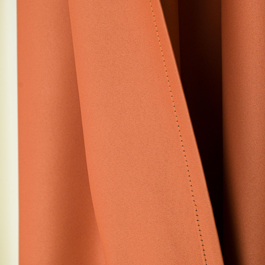 DONA Zasłona gotowa typu blackout na przelotkach, szerokość 140cm x wysokość 250cm, kolor 841 ciemny pomarańczowy TD0015