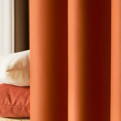 DONA Zasłona gotowa typu blackout na przelotkach, szerokość 140cm x wysokość 250cm, kolor 841 ciemny pomarańczowy TD0015