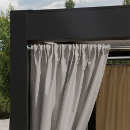 GARDENIA Zasłona gotowa na taśmie, szerokość 140cm x wysokość 220cm, kolor 794 beżowo szary TD0025