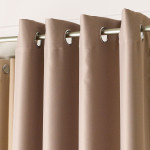 DONA · Zasłona gotowa na przelotkach · 140x250 cm · kolor ciemny chłodny beżowy