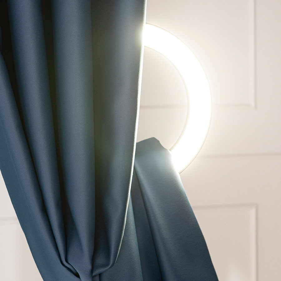 DONA Zasłona gotowa typu blackout na przelotkach, szerokość 140cm x wysokość 250cm, kolor 229 granatowy TD0015