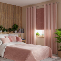 VELVI Zasłona gotowa na przelotkach, szerokość 140 x wysokość 250cm, kolor 004 pudrowy różowy VELVI0