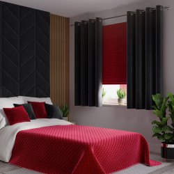 VELVI Zasłona gotowa na przelotkach, szerokość 140 x wysokość 160cm, kolor 111 czarny VELVI0