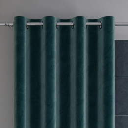 VELVI Zasłona gotowa na przelotkach, szerokość 140 x wysokość 230cm, kolor 008 ciemny turkusowy petrol VELVI0