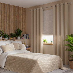 VELVI Zasłona gotowa na przelotkach, szerokość 140 x wysokość 260cm, kolor 003 jasny beżowy VELVI0