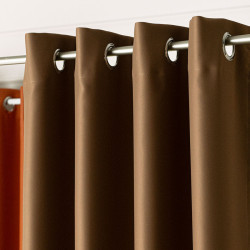 DONA Zasłona gotowa typu blackout na przelotkach, szerokość 140cm x wysokość 250cm, kolor 806 jasny ciepły brązowy TD0015
