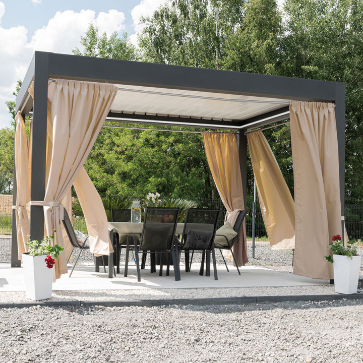 GARDENIA Zasłona gotowa na taśmie, szerokość 140cm x wysokość 250cm, kolor 004 nude TD0025
