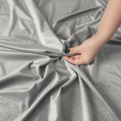 VELVI Zasłona gotowa na przelotkach, szerokość 140 x wysokość 230cm, kolor 022 chłodny szary VELVI0