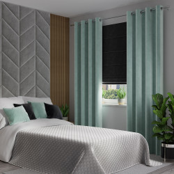 VELVI Zasłona gotowa na przelotkach, szerokość 140 x wysokość 250cm, kolor 007 miętowy VELVI0