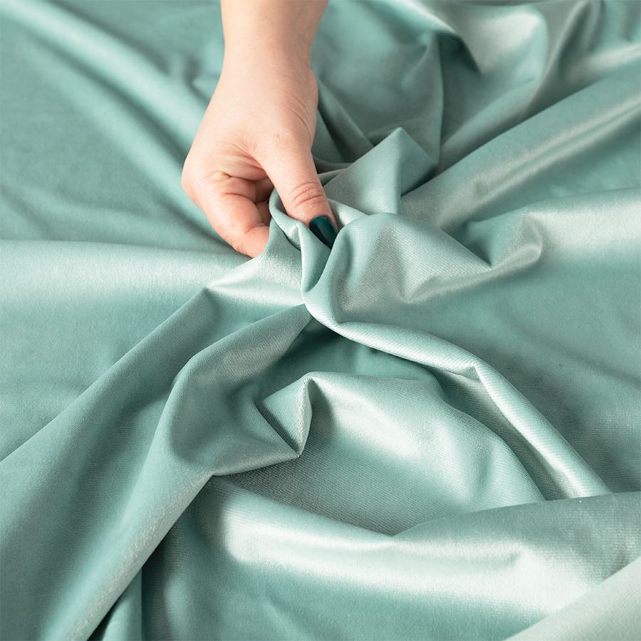 VELVI Zasłona gotowa na przelotkach, szerokość 140 x wysokość 250cm, kolor 007 miętowy VELVI0