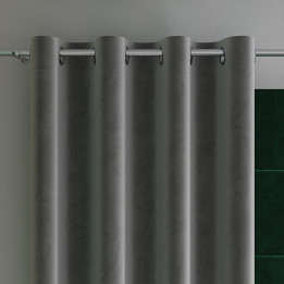 VELVI Zasłona gotowa na przelotkach, szerokość 140 x wysokość 240cm, kolor 006 ciemny szary antracytowy VELVI0