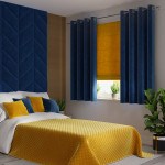 VELVI · Zasłona gotowa na przelotkach · 140x160 cm · kolor granatowy