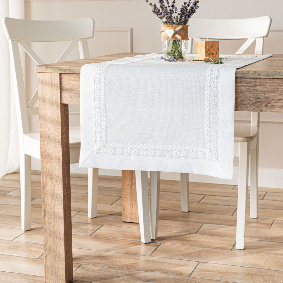 MODENA Bieżnik z gipiurą, szerokość 38cm x wysokość 160cm, kolor 001 biały 202725