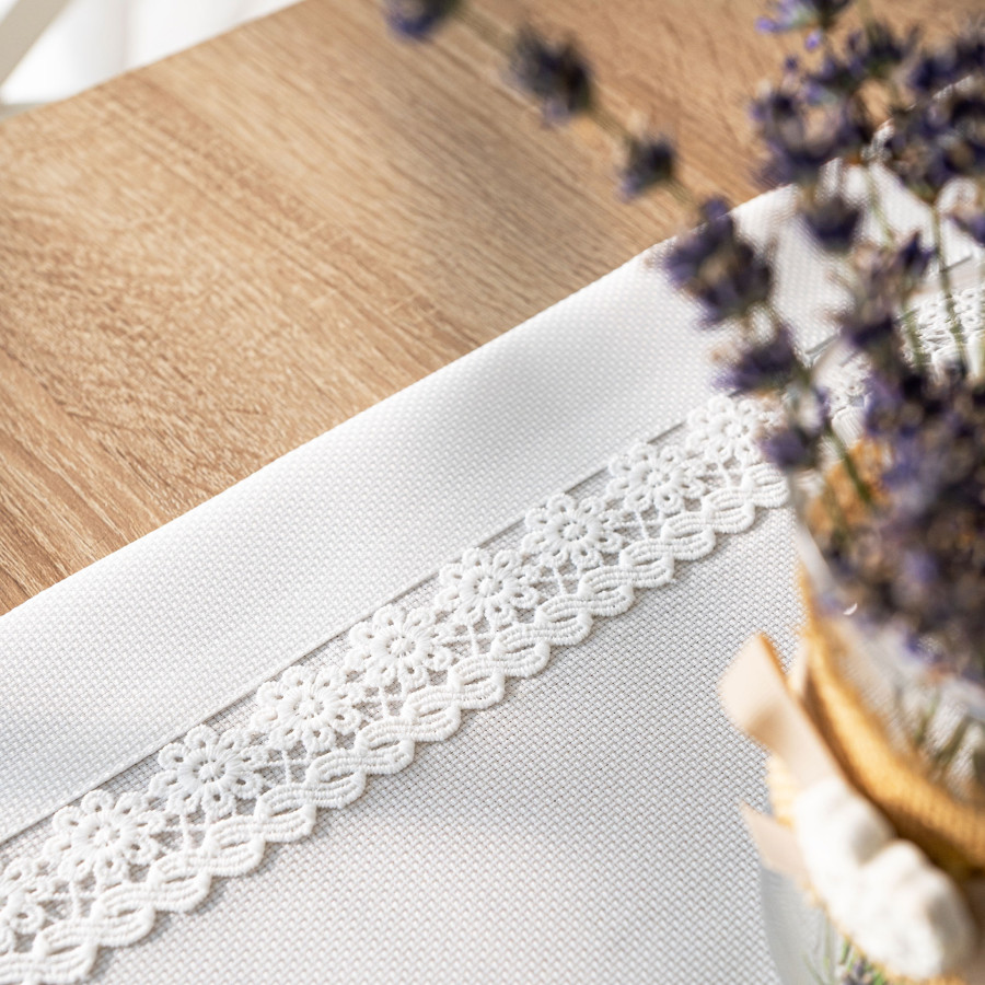 MODENA Bieżnik z gipiurą, szerokość 38cm x wysokość 160cm, kolor 001 biały 202725