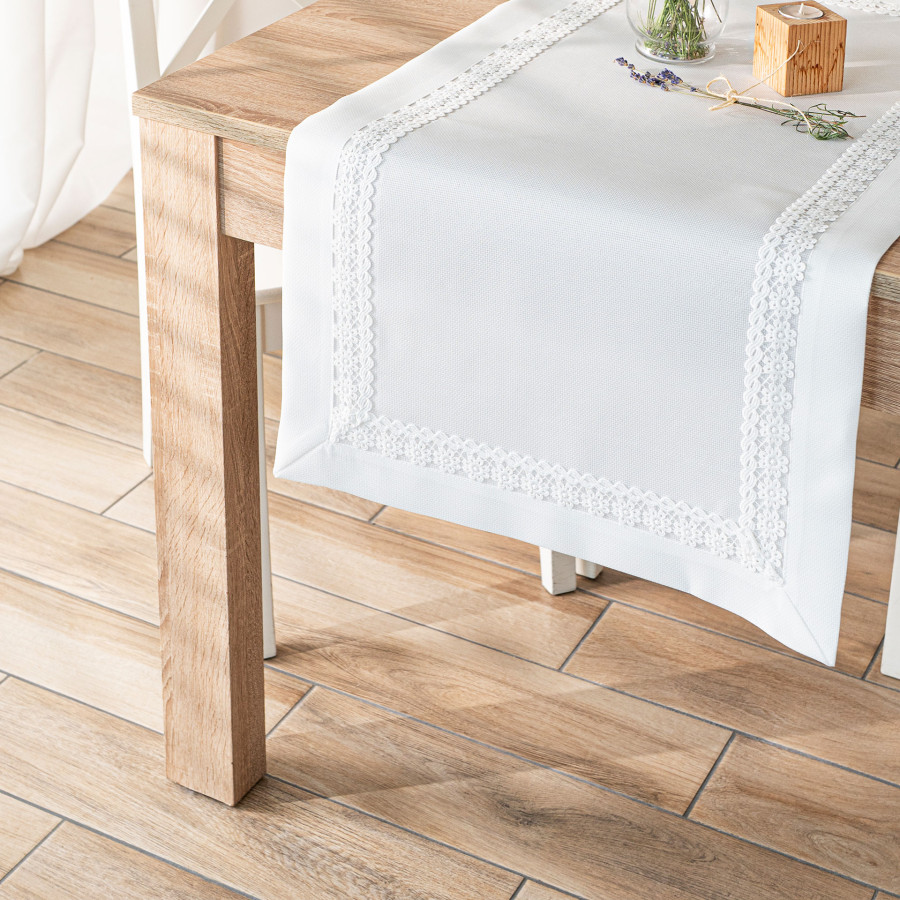 MODENA Bieżnik z gipiurą, szerokość 38cm x wysokość 140cm, kolor 001 biały 202725