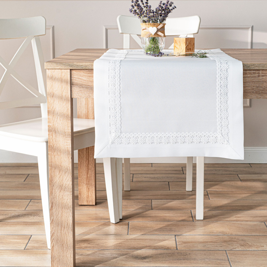 MODENA Bieżnik z gipiurą, szerokość 38cm x wysokość 140cm, kolor 001 biały 202725