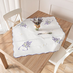 LAWENDOWA POLANA Serweta z haftem, szerokość 85cm x wysokość 85cm, kolor 001 biały 291771