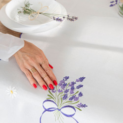 LAWENDOWA POLANA Serweta z haftem, szerokość 85cm x wysokość 85cm, kolor 001 biały 291771