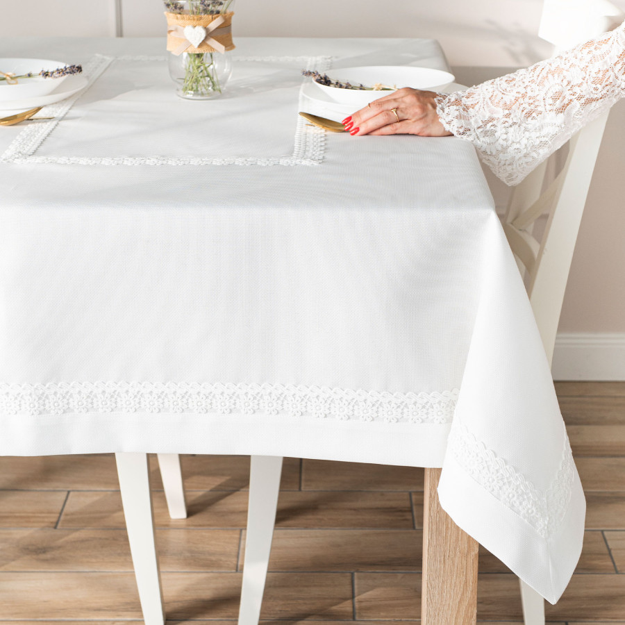 MODENA Obrus z gipiurą, szerokość 140cm x wysokość 180cm, kolor 001 biały 202725