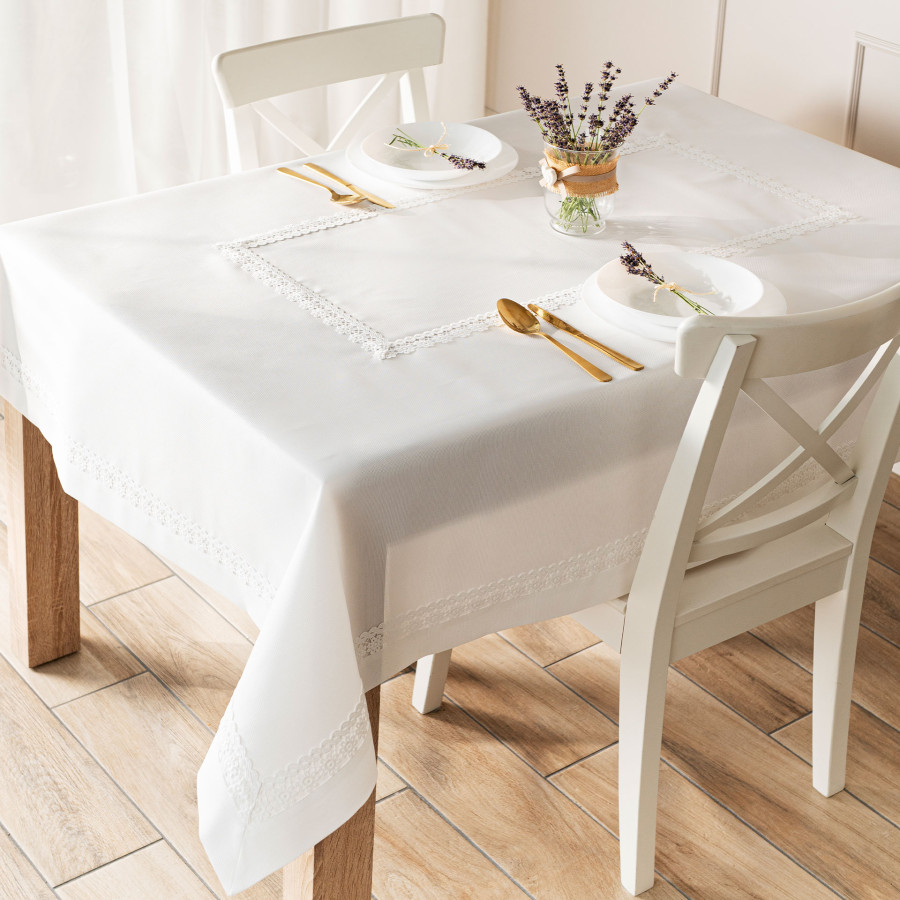 MODENA Obrus z gipiurą, szerokość 140cm x wysokość 180cm, kolor 001 biały 202725