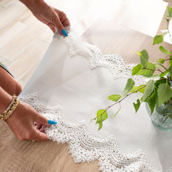 SERENA Bieżnik z gipiurą, szerokość 60cm x wysokość 120cm, kolor 001 biały 202531