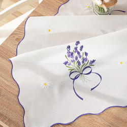 LAWENDOWA POLANA Bieżnik z haftem, szerokość 38cm x wysokość 160cm, kolor 001 biały 291771