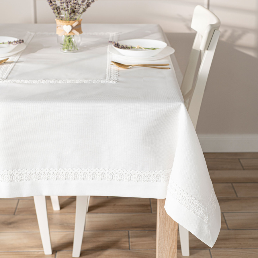 MODENA Obrus z gipiurą, szerokość 140cm x wysokość 220cm, kolor 001 biały 202725