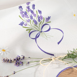 LAWENDOWA POLANA Bieżnik z haftem, szerokość 50cm x wysokość 100cm, kolor 001 biały 291771