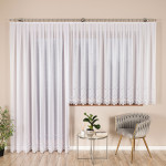 JAGODA · Firanka gotowa żakardowa z prostym dołem · 300x250 cm · kolor biały