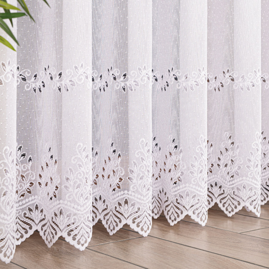 JAGODA Firanka żakardowa gotowa, szerokość 300 x wysokość 250cm, kolor 001 biały 018534