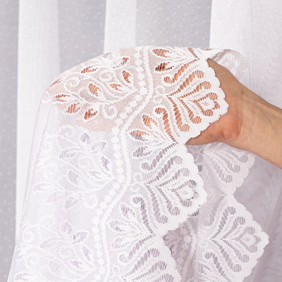 JAGODA Firanka żakardowa gotowa, szerokość 300 x wysokość 250cm, kolor 001 biały 018534