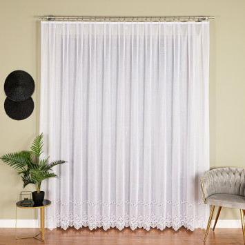 JAGODA Firanka żakardowa gotowa, szerokość 400 x wysokość 250cm, kolor 001 biały 018534