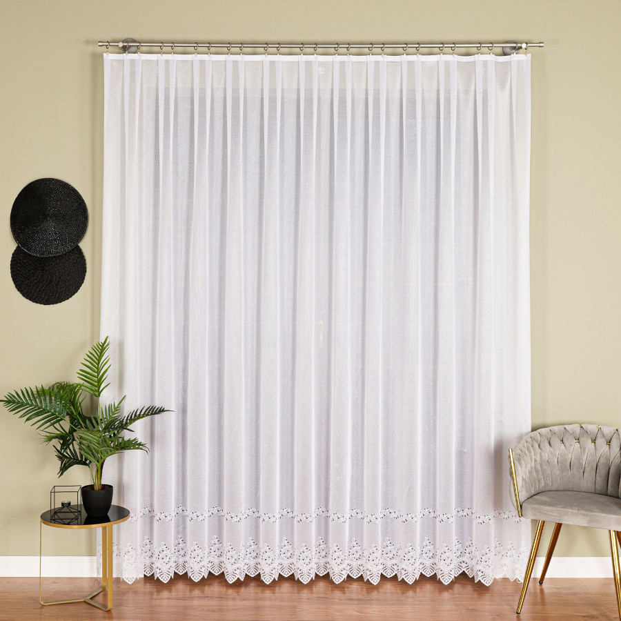 JAGODA Firanka żakardowa gotowa, szerokość 400 x wysokość 250cm, kolor 001 biały 018534