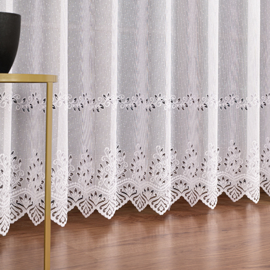 JAGODA Firanka żakardowa gotowa, szerokość 400 x wysokość 250cm, kolor 001 biały 018534