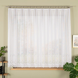 JAGODA Firanka żakardowa gotowa, szerokość 300 x wysokość 160cm, kolor 001 biały 018534