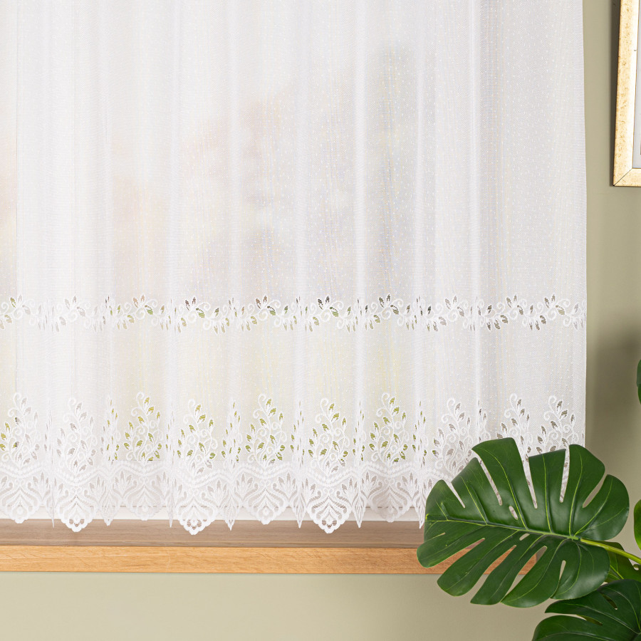 JAGODA Firanka żakardowa gotowa, szerokość 300 x wysokość 160cm, kolor 001 biały 018534