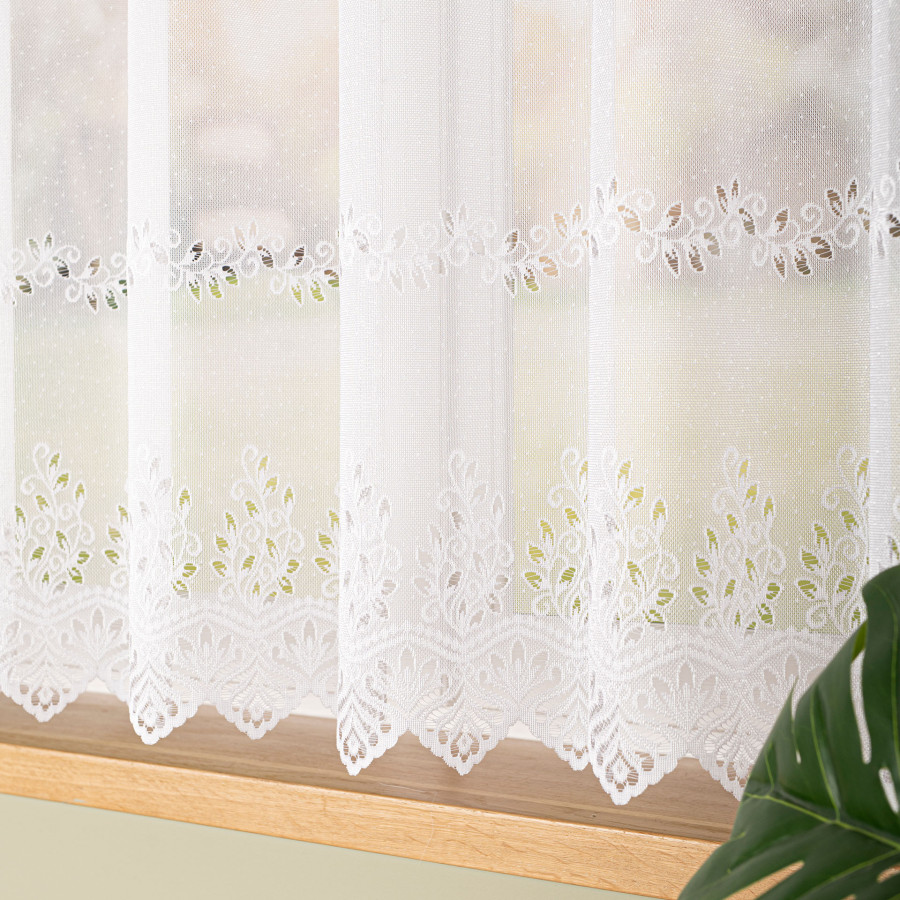 JAGODA Firanka żakardowa gotowa, szerokość 300 x wysokość 160cm, kolor 001 biały 018534