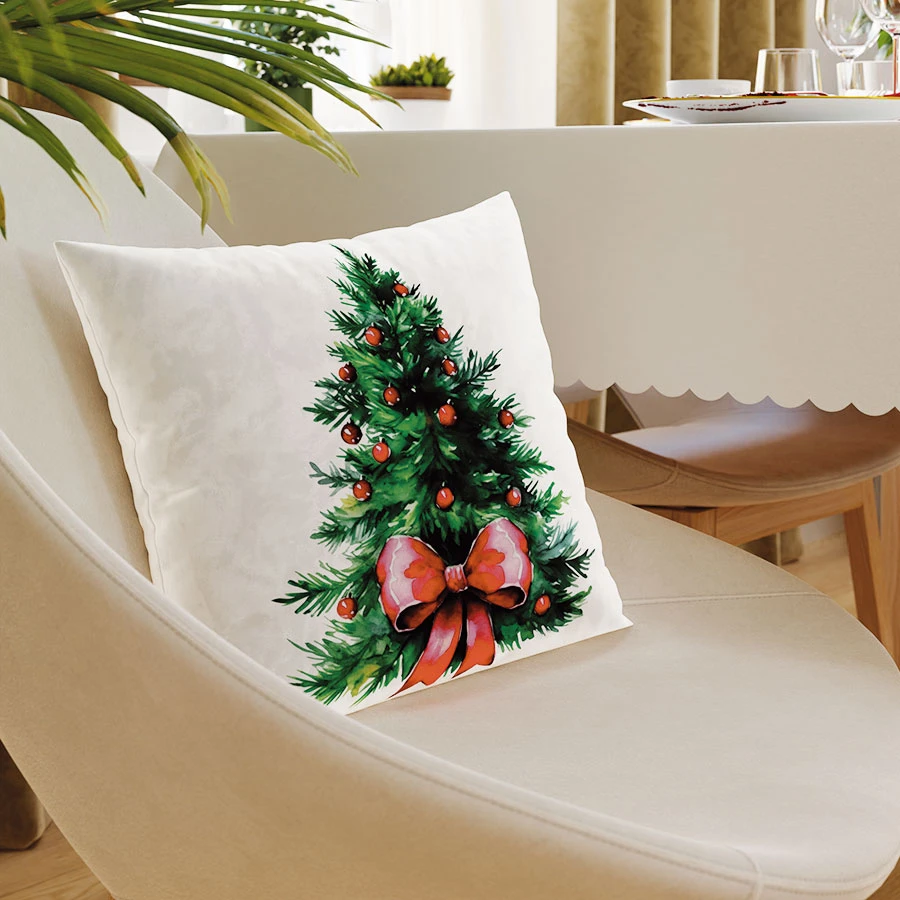 CHOINKA Z KOKARDĄ Poszewka dekoracyjna VELVET, 40x40cm, kolor 009 wielokolorowy (do wyczerpania zapasu) PBN285